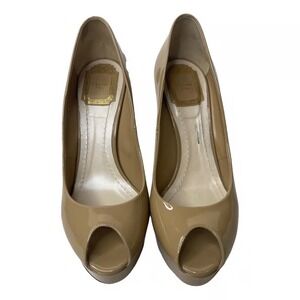 Christian Dior Patent Leather Beige Peep Toe